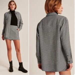 A&F Houndstooth Oversized Button Up